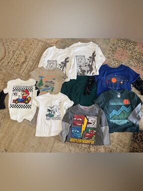 Toddler 3T Tee Bundle - Gap, Hanna Anderrson, Mario, Cars, Old Navy, Dino